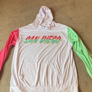 San Diego Graphic Hoodie with Colorful Sleeves